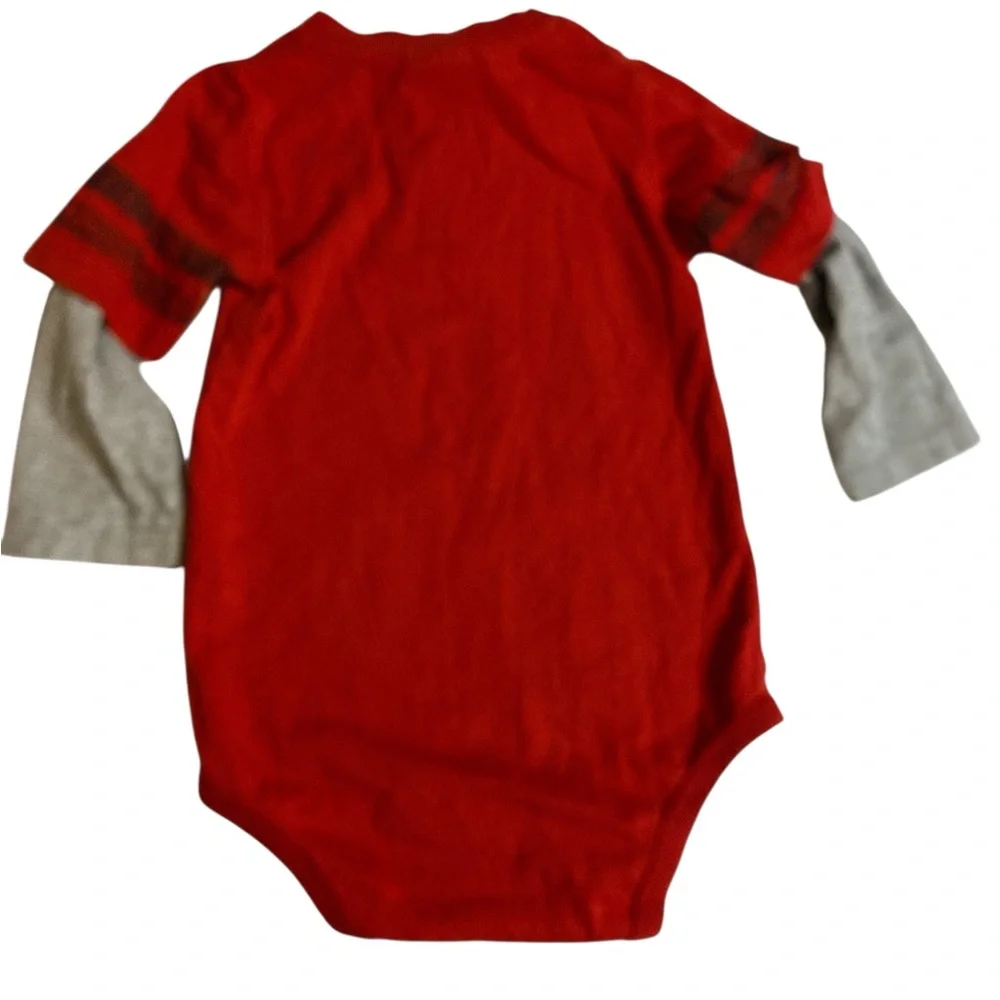 Toddler 24 months two long sleeve onsies and pair of pants red gray